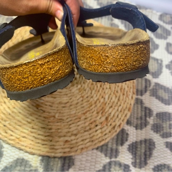 Birkenstock Metallic Navy Blue Giezh Thong Sandals - Picture 3 of 6